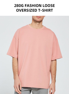 T-shirt personnalisé avec logo, 280g, 100% coton, surdimensionné, blanc, impression, broderie, unisexe, vente en gros - Product Image 2