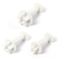 Moule à gâteau en plastique 3D en forme d'étoile, lot de 3, outil de pressage à ressort, emporte-pièce DIY pour biscuits, idéal pour Thanksgiving