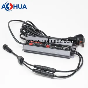 AOHUA M12 2 pin low voltage 3A power supply male female waterproof connectors with 20AWG wire
