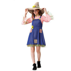 Disfraz de espantapájaros Yi Xiaoyi, mono con sombrero para niñas y mujeres, traje de actuación de cosplay para Halloween - Product Image 2