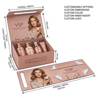 Boîte cadeau cosmétique pliable de marque premium avec poignée, emballages rigides en papier pliables pour ensembles de soins de la peau de haute valeur