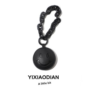 Piccolo Portachiavi Creativo in Vera Pelle <span class=keywords><strong>Nera</strong></span> Stile Punk per Viso, Accessorio per Borsa, Vendita Calda Transfrontaliera per E-commerce - Product Image 6