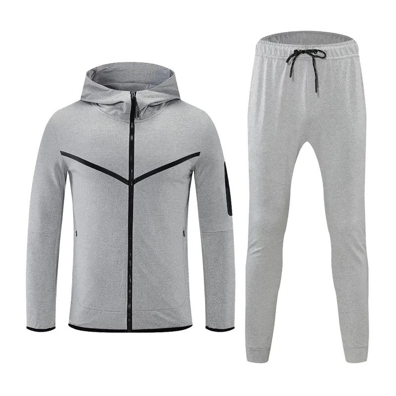 Tuta da ginnastica personalizzata Soccer No String tute da uomo Logo personalizzato Tech Fleece Zip Plain Jogging tuta da uomo tuta tecnica da uomo