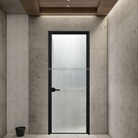 Puerta de ducha sin marco deslizante doble de vidrio templado de acero inoxidable negro para baño de diseño de bajo precio