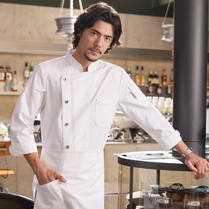 Tesimei hommes à manches longues Denim Chef vêtements <span class=keywords><strong>de</strong></span> travail automne hiver Restaurant/boulangerie cuisson pain <span class=keywords><strong>tenue</strong></span> - Product Image 6