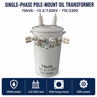 Transformador de Aceite Monofásico para Montaje en Poste Wanbo-441 de 75 kVA, 13200/7620 V, 115/230 V, ONAN, IEC 60076, OEM de China