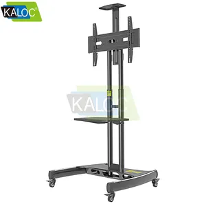 Mobile Motorized TV Lift Floor Stands Rolling TV Carts for Flat Screen 32 to 70 Inches with Wheels Shelves