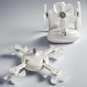 Ventilateur de plafond moderne pour salle de bain, créatif, pliable, avec télécommande, 4 têtes, 5 pales, lumière LED silencieuse 60W, à brancher - Product Image 3