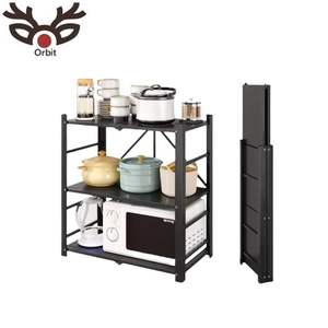 Estantería Metálica Plegable de 4 Niveles para Almacenamiento en el Suelo - Estante Ecológico para Sala de Estar - Negro - Product Image 5