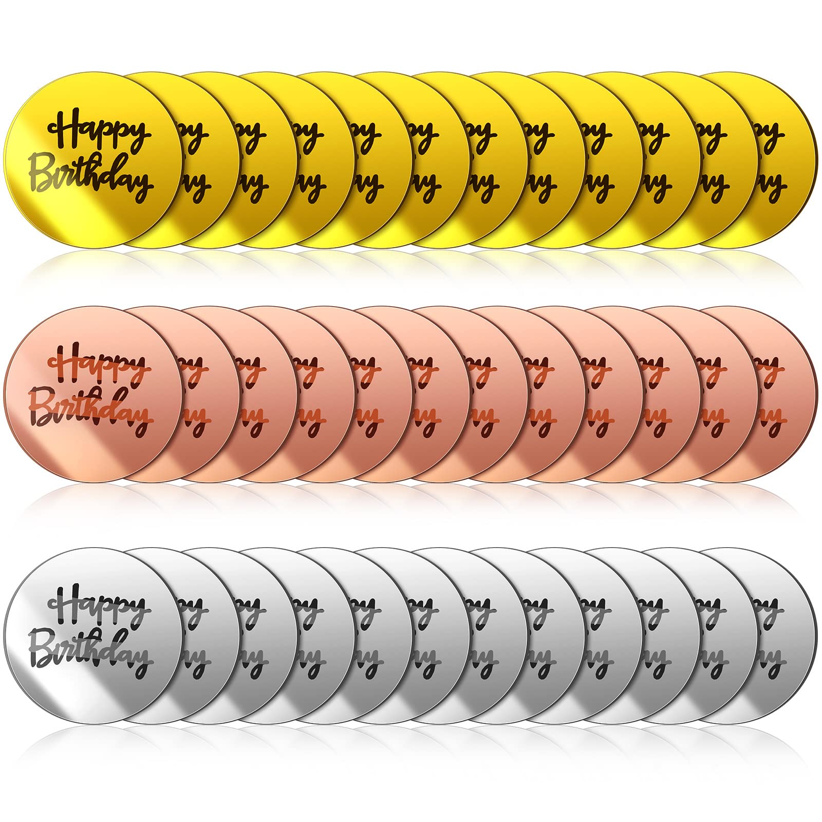 Oro, oro rosa, argento (36 pezzi in totale)