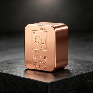 10 OZ Rounded Cuboid .999 Fine Copper Block Cu Symbol Solid Copper <b>Raw</b> Ingot - Product Image 5
