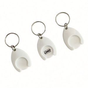 Custom Euro Coin Trolley Keychains-Personalized ABS Cross Style Shopping Cart Token Holder Digital Printing Portable Promotions - Product Image 1