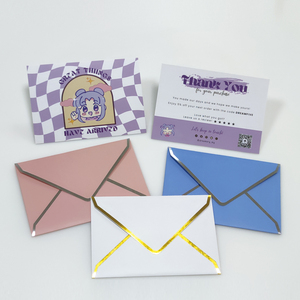 White Recycled <strong>Mini</strong> Paper Folding Square <strong>Envelope</strong> with Custom Kraft Paper <strong>Envelope</strong> - Product Image 1