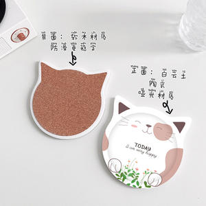 แผ่นรองแก้วเซรามิคลายแมวน่ารัก รูปทรงไม่สม่ำเสมอ ดีไซน์การ์ตูน ป้องกันความร้อน กันลื่น สำหรับโต๊ะกาแฟ - Product Image 3