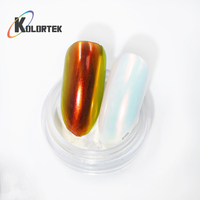 Poudre à ongles chromée multicolore Kolortek, pigment miroir changeant de couleur pour vernis gel, nail art, salon