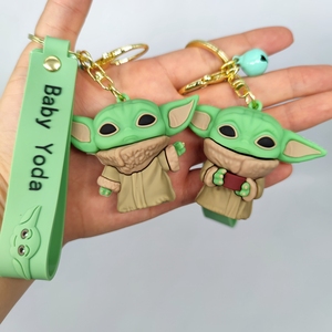 4 Designs Hot Selling Décoration Cadeaux Anime Figure Souvenir 3d Baby <span class=keywords><strong>Yoda</strong></span> Character Pvc Cartoon Keychain - Product Image 6