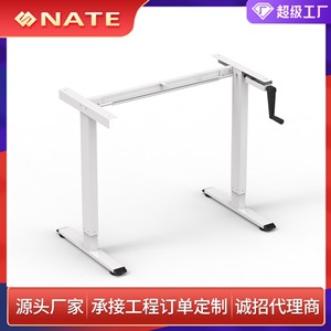 <b>Adjustable</b> Computer Desk White Frame Solid Wood Electric Lifting Home Office Study <b>Table</b> - Product Image 5