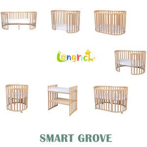 <span class=keywords><strong>Set</strong></span> di lettino per bambini in legno naturale ovale 8-in-1 completo lettino da 7-in-1 dotato di lettino cambiante letto laterale per uso camera da letto - Product Image 3