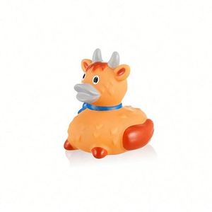 Customized Shape Logo Highland Cow Plastic Duck Custom Animal Baby <b>Bathing</b> Water Play Swimming Pool Soft Squeak Squeeze Toy - Product Image 5