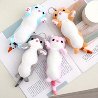 Porte-clés en peluche chat mignon super doux de 4 pouces, mini jouet Kawaii, pendentif de sac, breloque de sac à dos