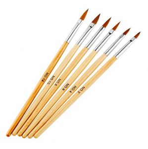 Ensemble de pinceaux à ongles en gel épais avec manche en bois rouge, étiquette privée, pinceaux fins pour la peinture, pour manucure professionnelle - Product Image 4