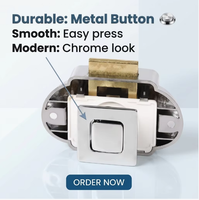 Serrure à bouton-poussoir escamotable pour tiroir de porte de placard de camping-car, caravane, yacht, motorhome