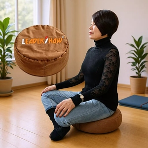 Coussin de méditation Zafu en tissu 100 % coton doux avec garnissage en coques de sarrasin, soutien ferme, housse amovible, personnalisable <span class=keywords><strong>pour</strong></span> le sommeil et le camping - Product Image 1