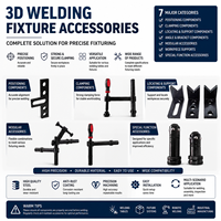 Fixations pour plateformes de soudage 3D à serrage rapide, accessoires de gabarit complets pour un positionnement rapide sur tables de soudage modulaires