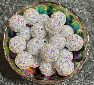 Perles colorées société nouvelle couleur blanche colorée acrylique résine lâche strass boule perles pour bijoux enfants collier fabrication - Product Image 5