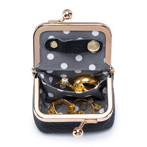 AndoBag Monedero Pequeño de Cuero Genuino, Color Sólido, Cierre de Broche, Estilo Casual, Bolsa Pequeña para Joyas para Mujer - Product Image 4