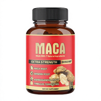 Capsules de Maca Ginseng Extra Fortes avec Ashwagandha et Tribulus Terrestris Complément Alimentaire à Base de Plantes pour Hommes 60 Capsules