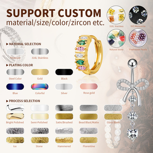 Zesenlin Fireworks Series 316 in acciaio inox anelli <span class=keywords><strong>ombelico</strong></span> oro placcato <span class=keywords><strong>argento</strong></span> Cz anello <span class=keywords><strong>Piercing</strong></span> gioielli - Product Image 5