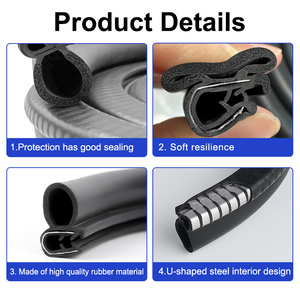 Burlete de Goma Personalizado de Extrusión Tricompuesta en Forma de U para Borde de Puerta de Coche y Sello de Gabinete EPDM - Product Image 5