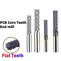 Brocas de Carburo Sólido para Fresado de Extremo de Maíz, Herramientas CNC de Grabado de Dientes Planos para Madera, PCB, PVC, Fibra de Carbono, 1mm-16mm