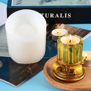 Venta caliente DIY decoración de escritorio <span class=keywords><strong>Pilar</strong></span> Santo aromaterapia portavelas molde de yeso líquido Gel de silicona goteo herramientas de pastel - Product Image 2