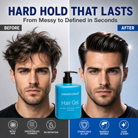 Gel Coiffant OEM Tenue Moyenne à Forte à l'Aloe Vera et Huile de Ricin Sans Alcool pour Cheveux Ondulés Bouclés Définition des Boucles Anti-Frisottis