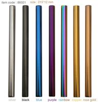 Paille à boire en acier inoxydable, métallique réutilisable, de qualité alimentaire, 18/10 304 "8.5", 10.5 ", 2 pièces