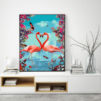 Vente en gros usine YESCOM DW132 Kit de peinture par numéros DIY Lion abstrait sur toile carrée pour livraison directe