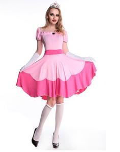 <span class=keywords><strong>Disfraz</strong></span> de Halloween Ecowalson para Mujer, Vestido de Cosplay de la <span class=keywords><strong>Princesa</strong></span> Peach de Super <span class=keywords><strong>Mario</strong></span> Bros, Guantes, Corona, Traje Rosa Dulce - Product Image 6
