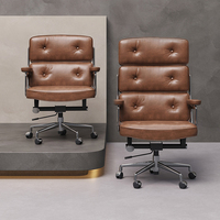 Chaise de bureau de direction avec cadre en alliage d'aluminium et appui-tête fixe, pour PDG.