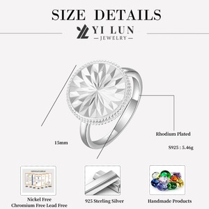 خاتم فاخر من الفضة الإسترلينية عيار 925 مطلي بالروديوم مصنوع بتقنية CNC للنساء للزفاف والخطوبة مجوهرات أنيقة للبيع بالجملة - Product Image 5