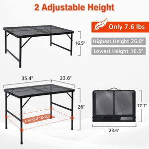 Venta caliente muebles de exterior personalizados jardín moderno portátil económico <span class=keywords><strong>plegable</strong></span> negro malla comedor <span class=keywords><strong>mesa</strong></span> <span class=keywords><strong>plegable</strong></span> para eventos - Product Image 2