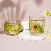 Nouvelle nouveauté haut de gamme à la main décor à la maison luxe printemps été cadeau fleur séchée infusée gelée Gel cire bougies parfumées