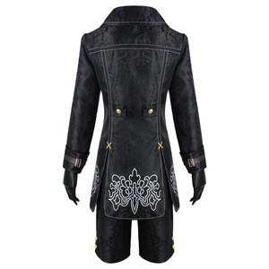 Costume de cosplay NieR Automata 2B pour femme, robe noire, veste, short, gants, bas, bandeau, ceinture, tenue de jeu de rôle anime - Product Image 5