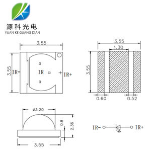 세라믹 브래킷 SMT 타입 적외선 다이오드 910nm 940 <span class=keywords><strong>nm</strong></span> 980nm 고출력 1-3w SMD 3535 IR <span class=keywords><strong>LED</strong></span> - Product Image 5
