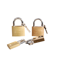 Cadenas décoratif mini en métal plaqué or avec clé pour armoire, boîte, bagages, emballage cadeau, cylindre de verrouillage