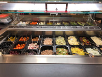 Nouveau Design comptoir à salade Buffet barre à salade en bois réfrigérateur à vendre