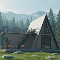 Villa Modulaire Préfabriquée de Luxe en Acier Écologique, Design Traditionnel, pour Hébergement Mobile Moderne, Maison de Vacances, Villa de Resort, Jardin