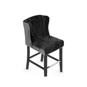 <span class=keywords><strong>Tabouret</strong></span> de bar à dossier <span class=keywords><strong>haut</strong></span> en velours noir de haute qualité, repose-pieds chromé, pieds en <span class=keywords><strong>bois</strong></span> durables, <span class=keywords><strong>tabouret</strong></span> de bar commercial pour la maison - Product Image 2