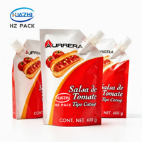Pochettes souples personnalisées imprimées, qualité alimentaire, anti-humidité, avec bec verseur, 200ml 300ml, pour pâte de tomate, ketchup, miel, confiture, moutarde, bière et jus